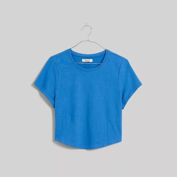 NWT $45 Madewell Heavyweight Jersey Crewneck Tee Blue Size M - Picture 1 of 6